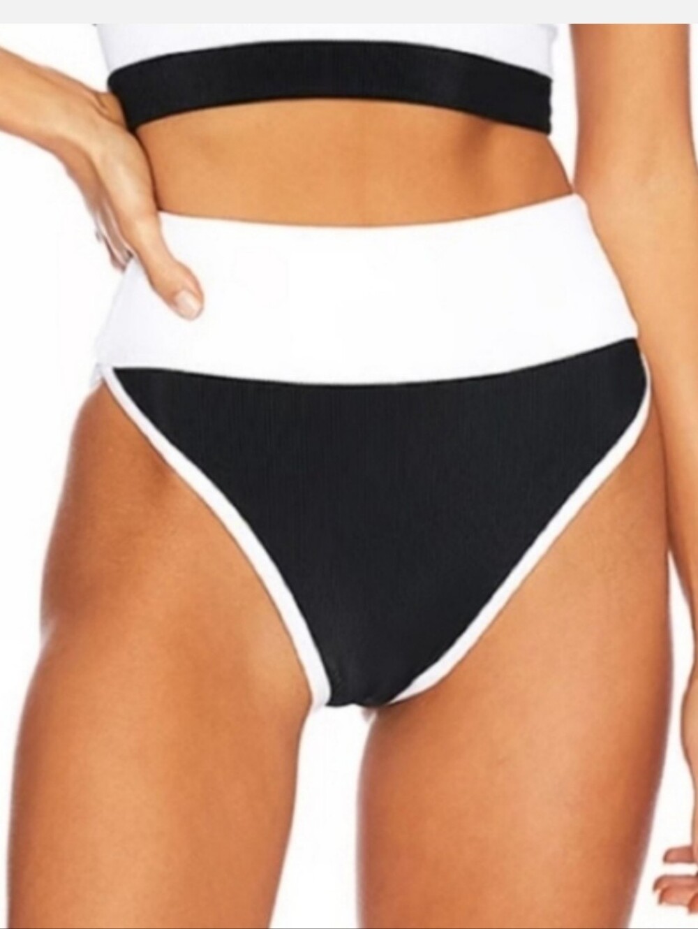 New!Beach Riot High-Waist Bikini Bottoms - Black & White